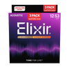 Elixir 16565 80/20 Nanoweb Light – 3x struny do gitary akustycznej