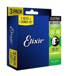 Elixir 16552 Optiweb Light 10-46 pack 2+1