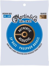 Struny basowe Martin Authentic Acoustic MA4850 phosphor bronze 45 - 105 medium bass