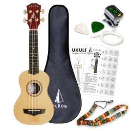 Arrow PB10 NA Soprano Natural Bright Top *SET* zestaw ukulele