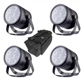 Zestaw 4 x Fractal Lights PAR LED 6X4W BATT + Pokrowiec