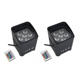 Zestaw 2 x Fractal PAR LED Akumulator 6x15 W RGBWA + UV, WIFI