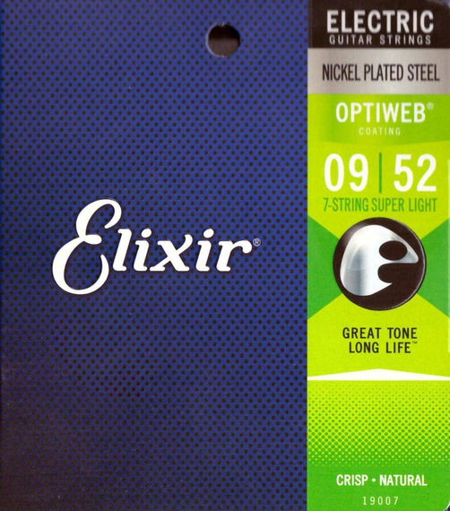 Elixir 19007 Optiweb SuLt 9-52 – struny do gitary elektrycznej 7-strunowej