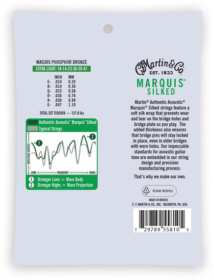Struny Martin Authentic Acoustic MA530S phosphor bronze 10 - 47 extra light