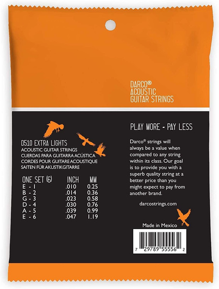 Struny do Gitary Akustycznej Martin Guitar Martin D510 Darco AcousticExtra Light 80/20