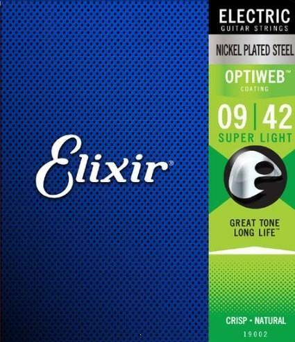 Elixir 19002 Optiweb Super Light 9-42 – struny do gitary elektrycznej