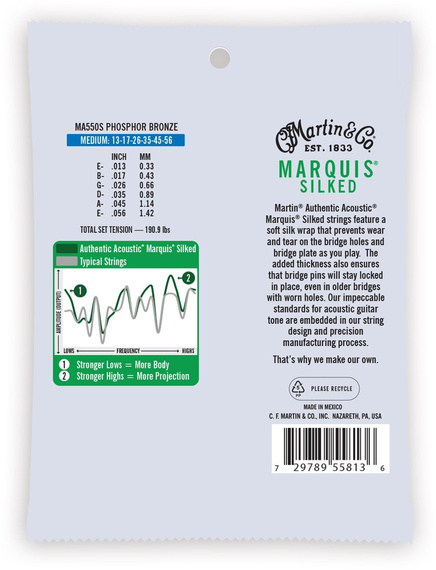 Struny Martin Authentic Acoustic MA550S phosphor bronze 13 - 56 medium
