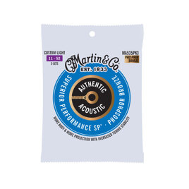 Trójpak strun do gitary akustycznej Martin MA535PK3 Custom Light (11-52) AA Phosphore Bronze 92/8