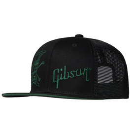 Gibson Slash 'Skully' Trucker Hat, Black and Green