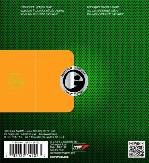 Elixir 14502 NanoWeb Acoustic Bass Light 45-100