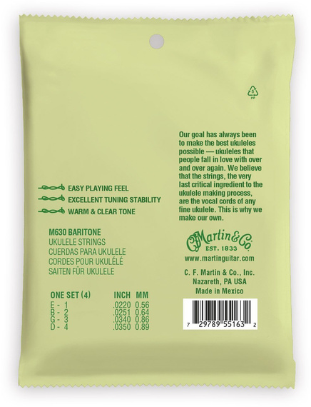 Martin M630 – struny fluorocarbon do ukulele barytonowego