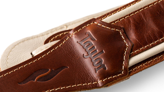 Taylor Element Strap,Brown/Cream Leather,2.5" - pasek