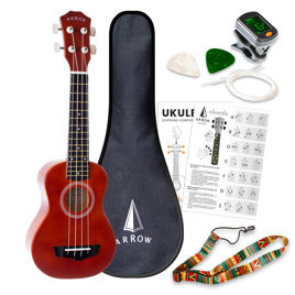 Ukulele sopranowe z zestawem akcesoriów Arrow PB10 NT Soprano Natural Dark Top *SET*