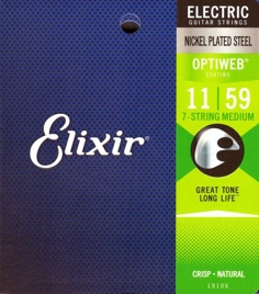 Elixir 19106 Optiweb 11-59 – struny do gitary elektrycznej 7-strunowej