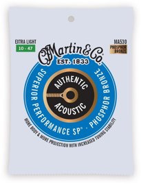 Struny do Gitary Akustycznej Martin MA530 Authentic Extra Light 92/8