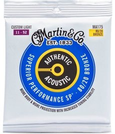 Martin MA175 Authentic Custom Light 80/20 – struny do gitary akustycznej