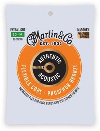 Struny do Gitary Akustycznej Martin MA500FX Authentic Silked 12 Stg Extra Light 92/8