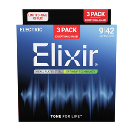Elixir 16571 – struny elektryczne nickel Super Light 3-pak