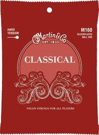 Struny do Gitary Klasycznej Martin Guitar Martin M160 Classical Hard Tension Silverplated Ball End
