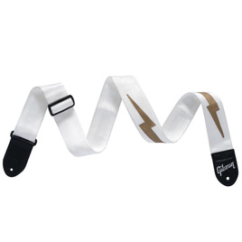 Gibson The Lightning Bolt Seatbelt (White) White pasek gitarowy
