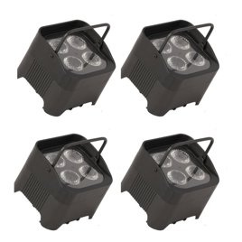 Zestaw 4 x Fractal PAR LED 4 x 12 W Akumulator RGBWAUV