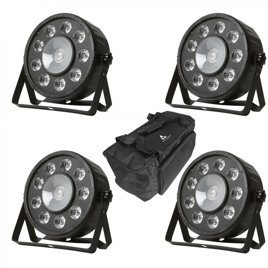Zestaw 4 x Fractal Lights PAR LED 9x10 W + 1x20 W + Pokrowiec