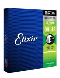 Wyprzedaż - Struny do gitary elektrycznej Elixir 19002 Optiweb Super Light 9-42